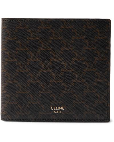 Celine Homme Triomphe Leather-trimmed Coated-canvas Cardholder - Men - Black Wallets