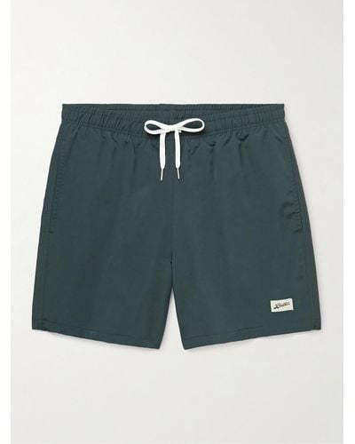 Bather Straight-leg Mid-length Recycled Swim Shorts - Green