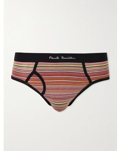 Paul Smith Striped Stretch-cotton Briefs - Multicolour