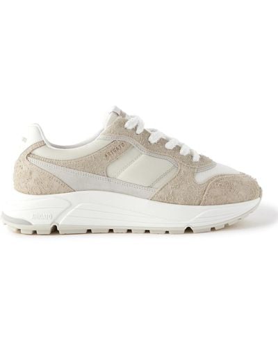 Axel Arigato Rush Leather-trimmed Suede And Mesh Sneakers - Natural