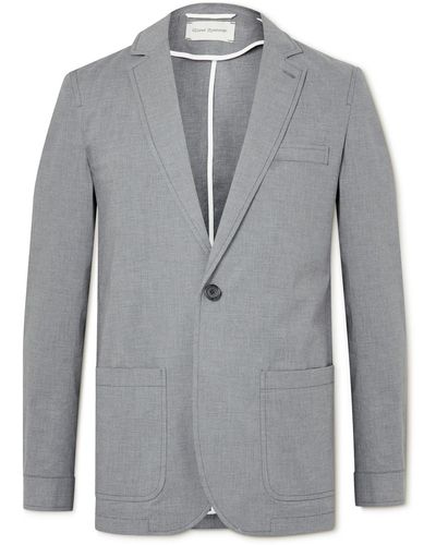 Oliver Spencer Fairway Unstructured Cotton-blend Suit Jacket - Gray
