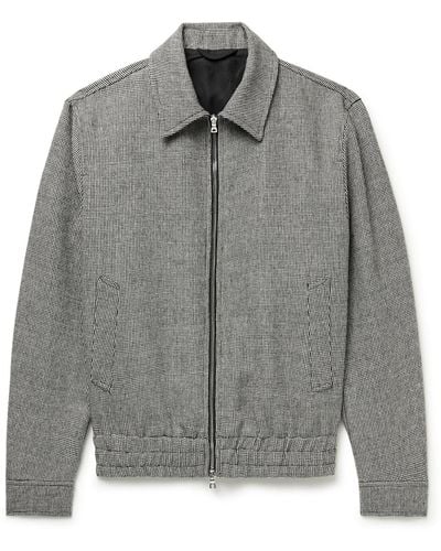 MR P. Double-weave Micro-checked Virgin Wool And Mohair-blend Blouson Jacket - Gray