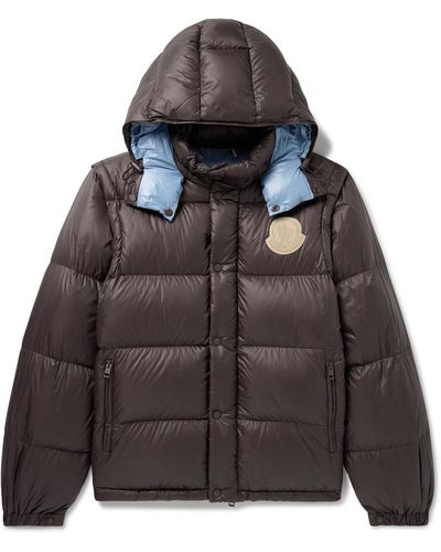 Moncler Cyclone Convertible Logo-appliquéd Quilted Shell Hooded Down Jacket - Black
