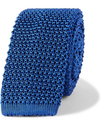 Charvet 5cm Knitted Silk Tie - Blue
