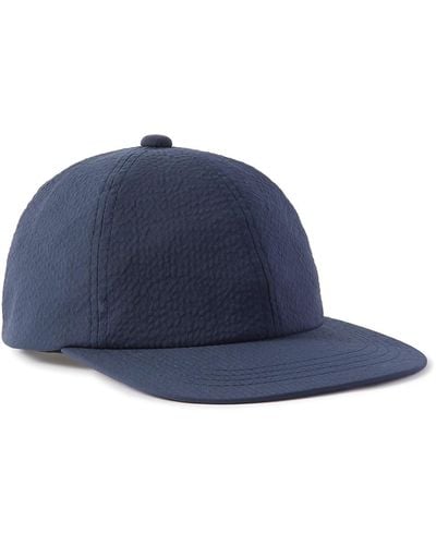 Beams Plus Seersucker Baseball Cap - Blue