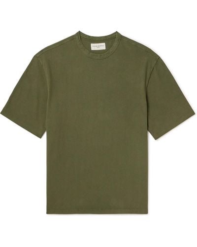 Officine Generale Benny Garment-dyed Cotton-jersey T-shirt - Green