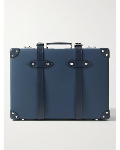 Globe-Trotter 125th Anniversary Leather-trimmed Carry-on Suitcase - Blue