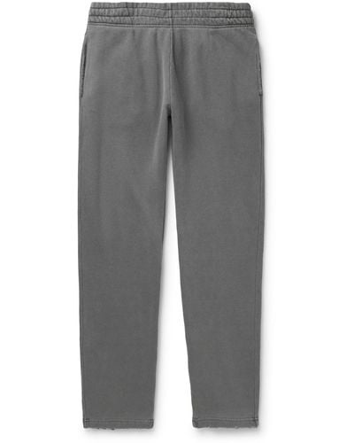 John Elliott Folsom Tapered Distressed Cotton-jersey Sweatpants - Gray