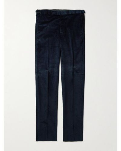 Richard James Tapered Cotton-corduroy Suit Trousers - Blue