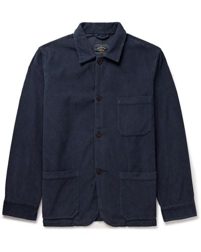 Portuguese Flannel Labura Cotton-corduroy Overshirt - Blue