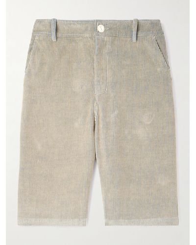 The Elder Statesman Straight-leg Cotton-curduroy Shorts - Natural