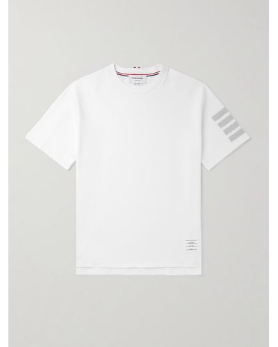 Thom Browne Striped Cotton-jersey T-shirt - White