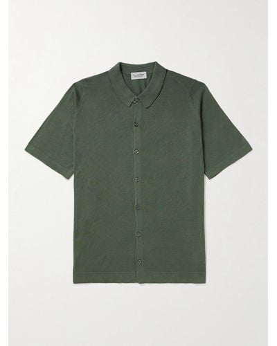 John Smedley Folke Sea Island Cotton Shirt - Green