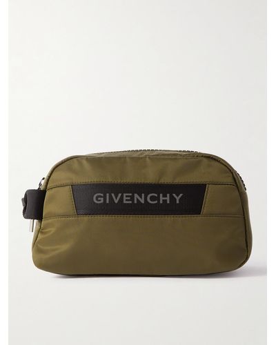 Givenchy G-trek Logo-print Webbing-trimmed Shell Wash Bag - Green