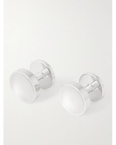 Alice Made This Elliot Rhodium-plated Shirt Studs - Natural