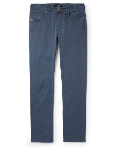 Incotex Slim-fit Cotton-blend Pants - Blue