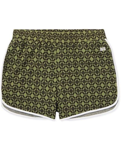 Wales Bonner The Selassie Straight-leg Jacquard-knit Stretch Organic Cotton Shorts - Green