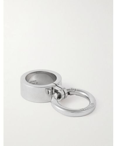 Balenciaga Utility 2.0 silberfarbener Ring - Weiß