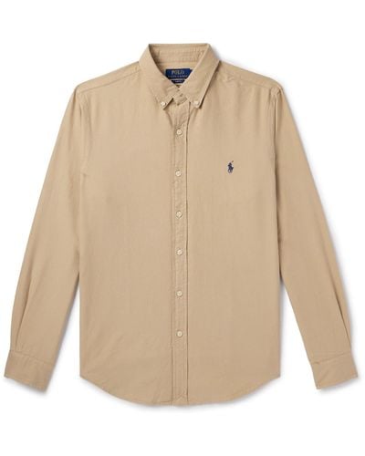 Polo Ralph Lauren Button-down Collar Cotton Oxford Shirt - Natural