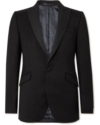 Favourbrook Hampton Wool Tuxedo Jacket - Black