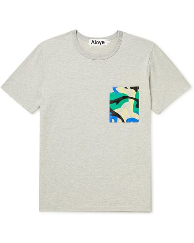 Aloye Printed Cotton-jersey T-shirt - Gray