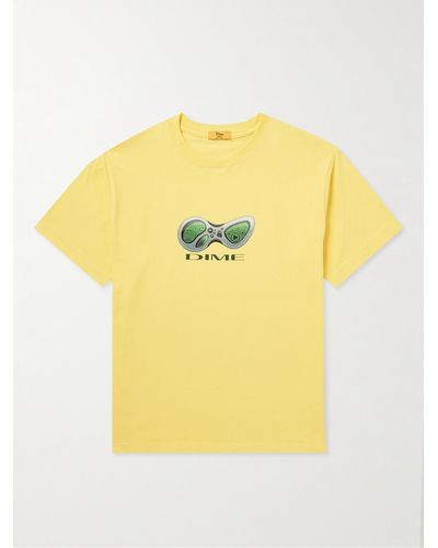 Dime Winamp Logo-print Cotton-jersey T-shirt - Yellow