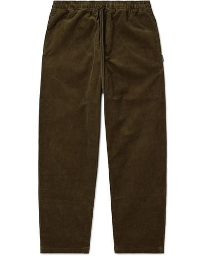 Neighborhood Straight-leg Cotton-blend Corduroy Drawstring Pants - Green