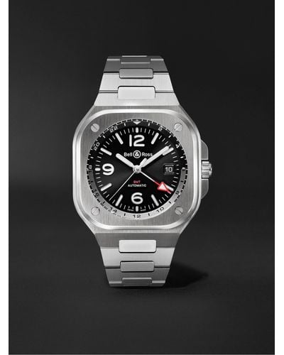Bell & Ross Br 05 Automatic Gmt 41mm Stainless Steel Watch - Black