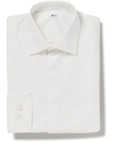 MR P. Cotton Bib-front Tuxedo Shirt - White