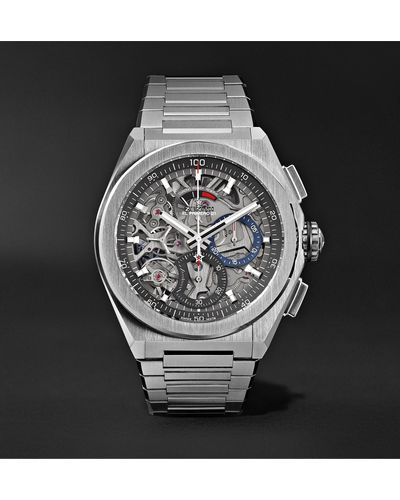 Zenith Defy El Primero 21 Chronograph 44mm Brushed-titanium Watch - Metallic