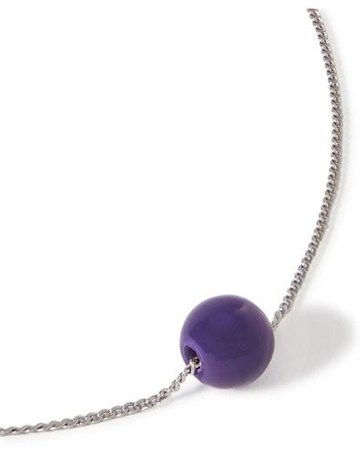 Dries Van Noten Silver-tone And Enamel Chain Necklace - Purple