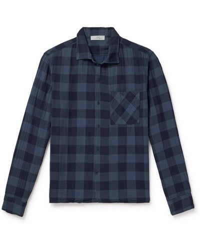 Save Khaki Checked Cotton-flannel Shirt - Blue