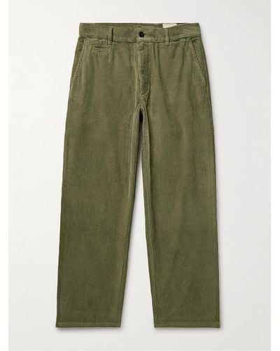Portuguese Flannel Straight-leg Cotton-corduroy Pants - Green