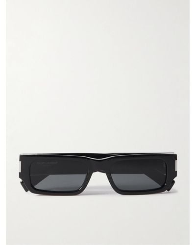 Saint Laurent New Wave Rectangular-frame Acetate Sunglasses - Black