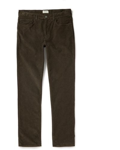 Hartford Tim Straight-leg Cotton-blend Corduroy Pants - Green