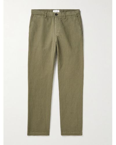 MR P. Cotton And Linen-blend Twill Chinos - Green