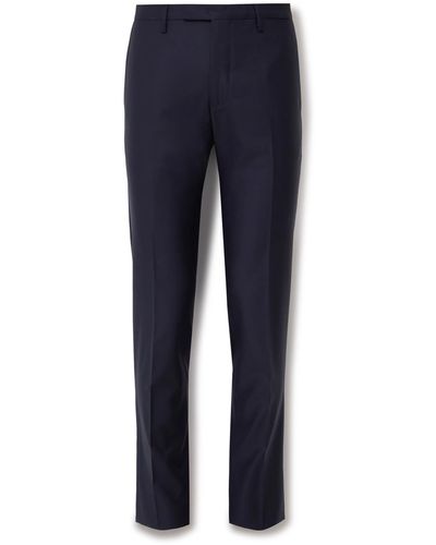 Boglioli Slim-fit Virgin Wool-blend Tuxedo Pants - Blue