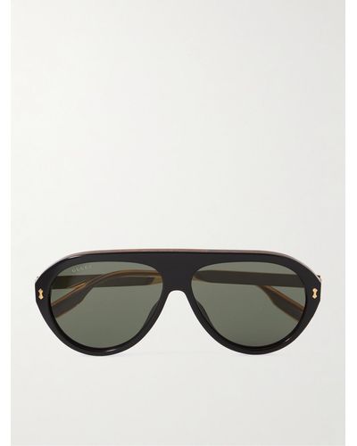 Gucci Aviator-style Acetate And Gold-tone Sunglasses - Black