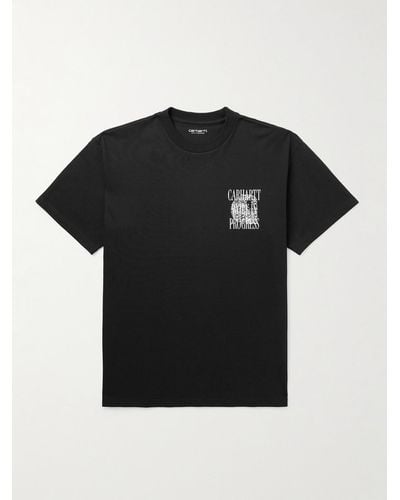 Carhartt T-Shirt aus Baumwoll-Jersey mit Logoprint - Schwarz