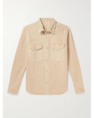 Save Khaki Hemdjacke aus Baumwoll-Twill in Stückfärbung - Natur