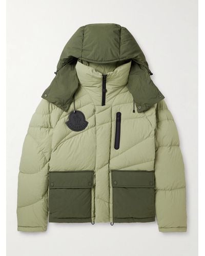 Moncler Genius Pharrell Williams Two-tone Quilted Shell Hooded Down Jacket - Green