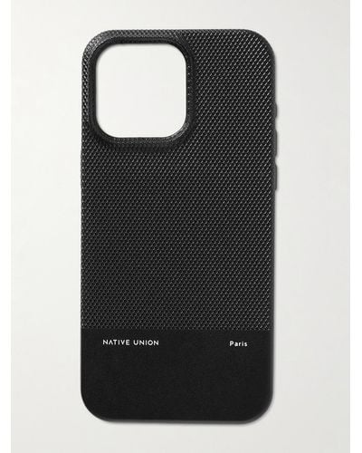Native Union (re)classic Logo-print Faux Leather Iphone 15 Pro Max Phone Case - Black