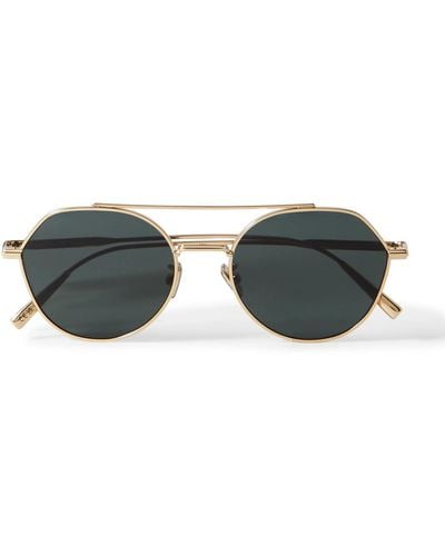 Dior Diorblacksuit R6u Aviator-style Gold-tone Sunglasses - Metallic