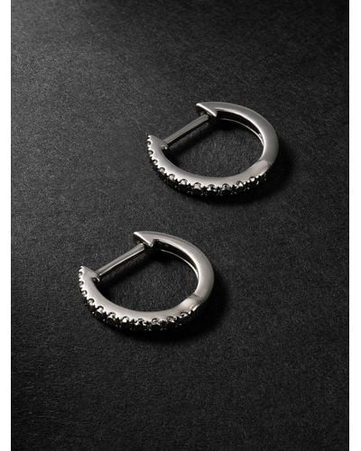 Anita Ko 18-karat Blackened Gold Diamond Hoop Earrings