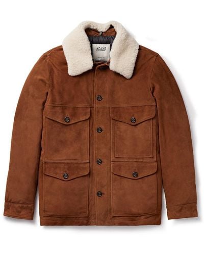 Valstar Montana Shearling-trimmed Padded Suede Down Jacket - Brown