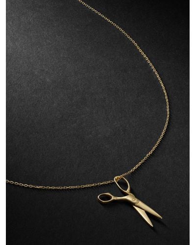 Mateo Scissor Gold Necklace - Black