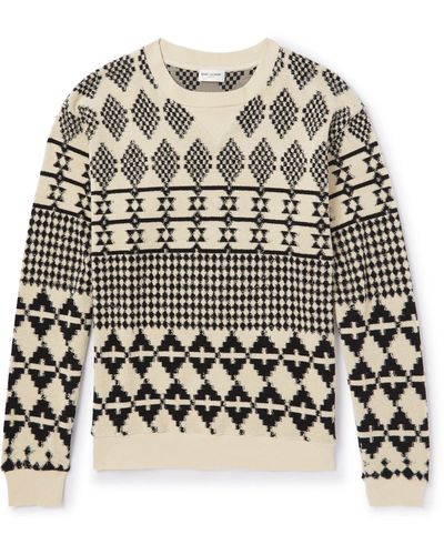 Saint Laurent Jacquard-knit Sweater - Black