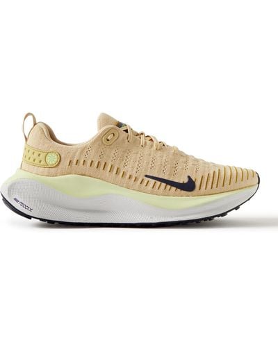 Nike React Infinity Run 4 Rubber-trimmed Flyknit Sneakers - Natural
