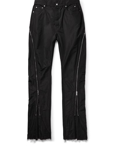 Rick Owens Bolan Banana Slim-fit Flared Zip-embellished Faille Pants - Black