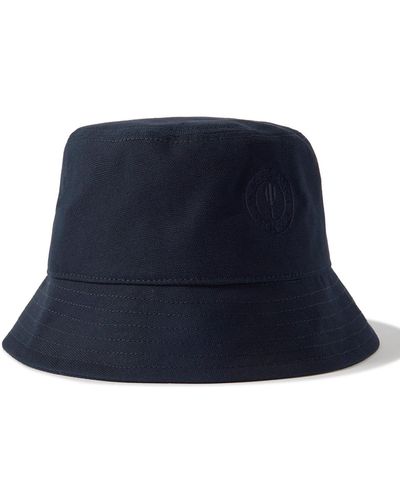 Frescobol Carioca Leandro Logo-embroidered Cotton-canvas Bucket Hat - Blue